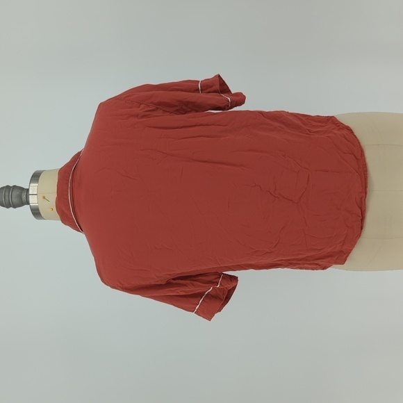 Forever 21 Button Down Pajama Top Red S sleepwear intimate casual retro - Picture 2 of 6